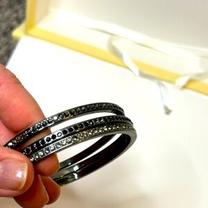 3 Bangles with diamonds 3” bracelets